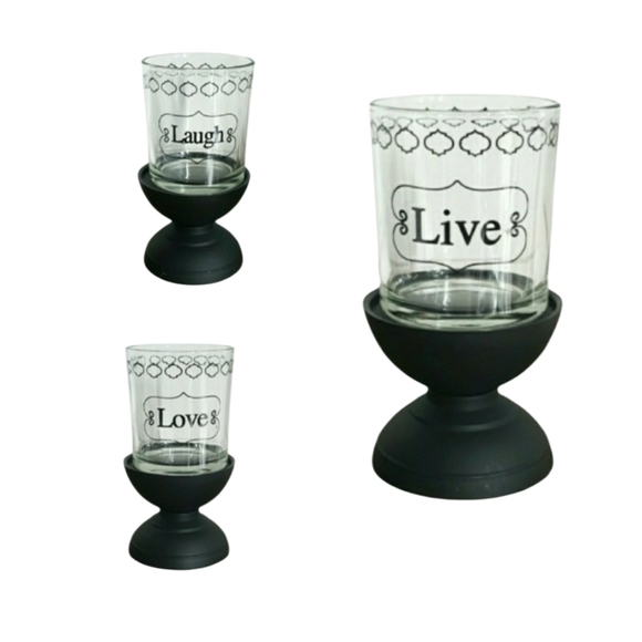 Votive Candle Holder Set Live, Laugh, Love - Picture 7 of 12